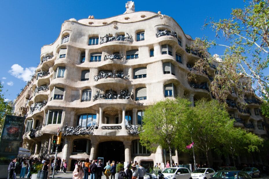 The famous La Pedrera - Casa Milà designed by the legendary architect Gaudi in Barcelona