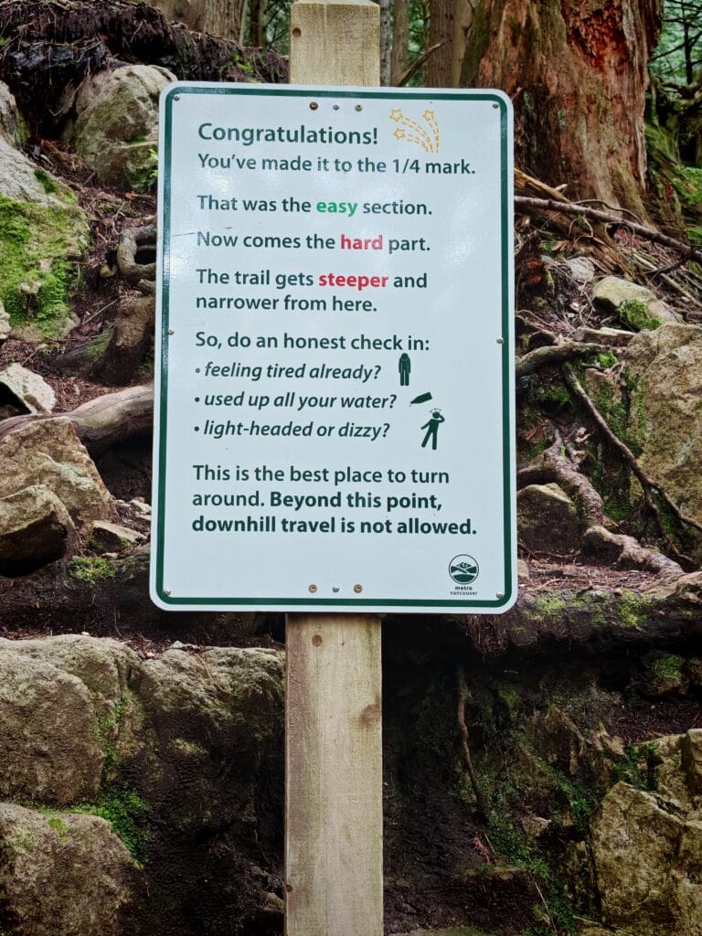 Grouse Grind Quarter Marker