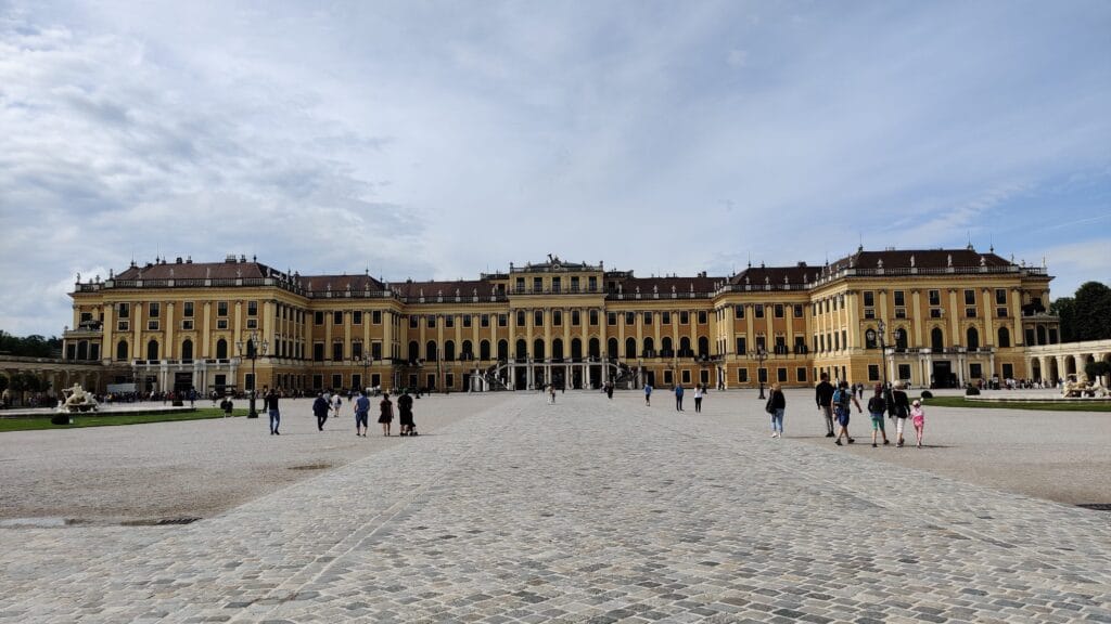 The grand courtyard at Schönbrunn  Palace in Vienna