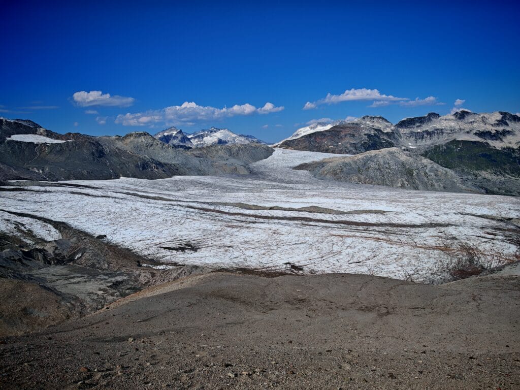 Opal Cone summit looking out on the vast Glacier