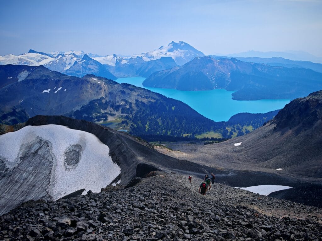 Garibaldi lake and Panorama Ridge seen from the base of Black Tusk 