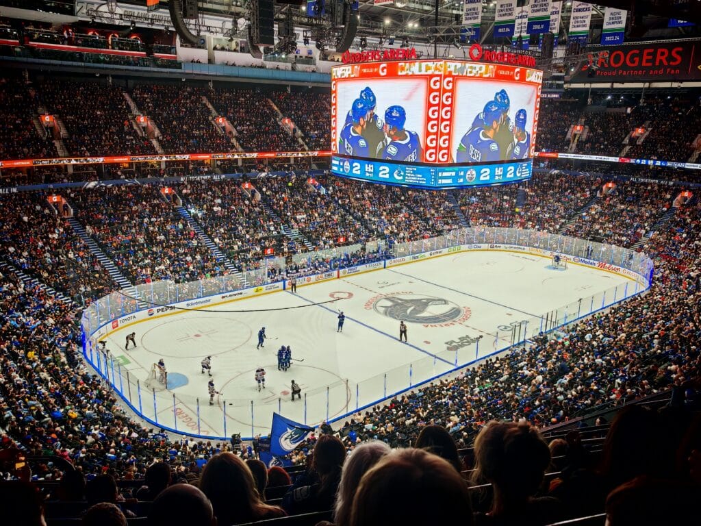 Canucks playing NHL Ice Hockey at the Rogers Arena