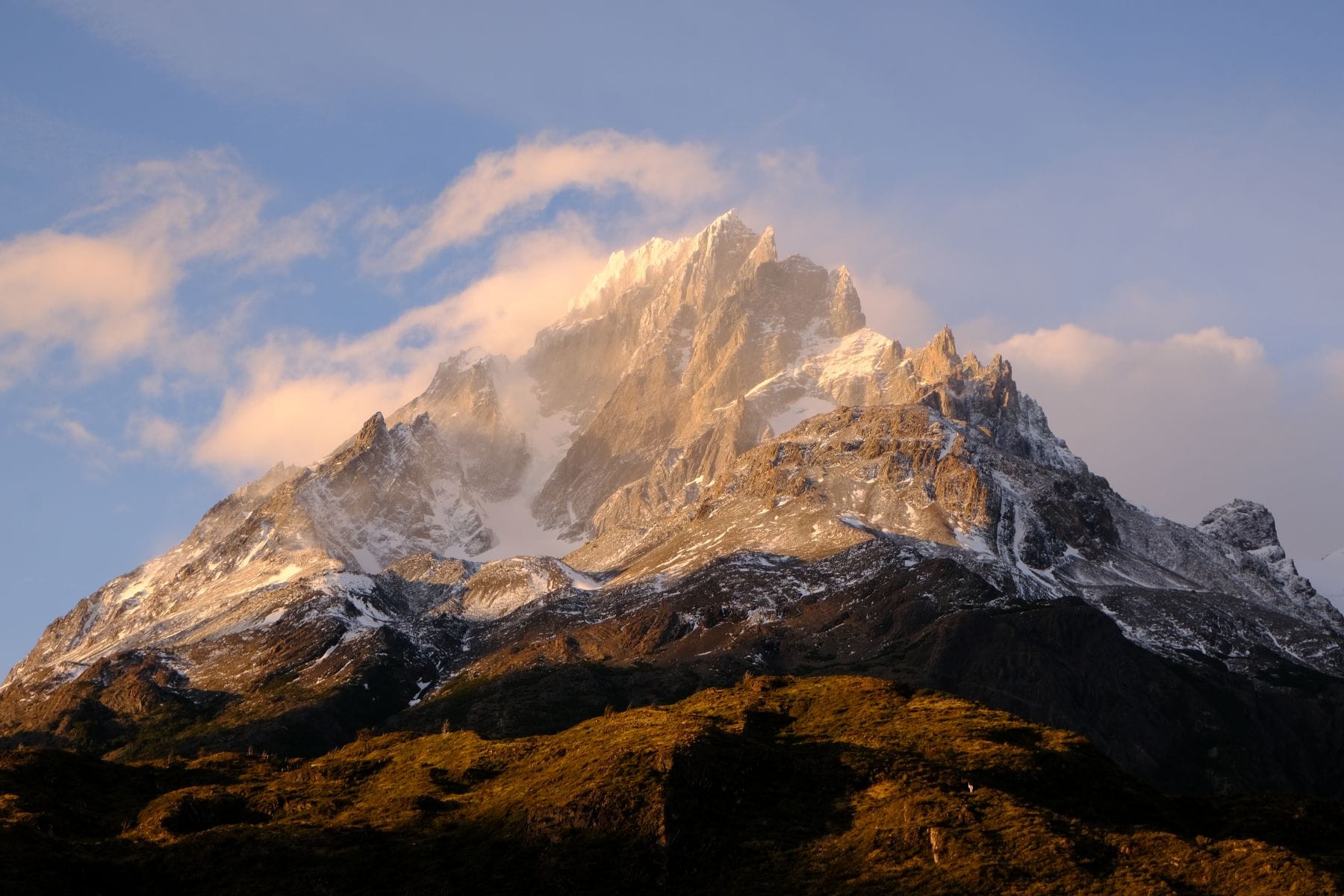 Paine Grande at sunrise in Torres del Paine National Park, Patagonia
