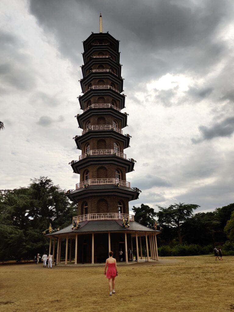 Pagoda at Kew Gardens on a grey day
