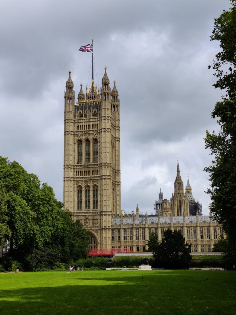 Houses of Parliament shot from the Victoria Tower Gardens